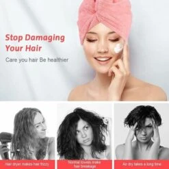 3 Pezzi Asciugamani Per Capelli Asciugamani, Asciugamani In Microfibra Super Assorbente Per Turbante Capelli Con Design Pulsante Asciugare I Capelli Rapidamente Per Le Donne (2 Pz) -Vendite ATMOSPHERA || None || Maxwell & Williams 100198429 5