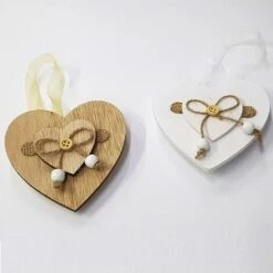 Trade Shop - Calamite Calamita 2 Pezzi In Legno Cuore Fermatenda Design Tende Ornamento Tenda