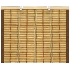 Tenda Da Sole Tapparella In Midollino 1,5x3H Mt Con Corda E Bordo In Cotone