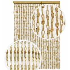 Tenda Moschiera 120X240 Cm Mod. Mais Con Filamenti In Mais Naturale