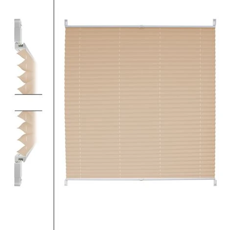 Serranda Tenda Avvolgibile 45x150cm Crema Senza Fori Plissettata 5 Serranda Tenda Avvolgibile 45x150cm Crema Senza Fori Plissettata - immagine 3