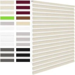 Tenda A Rullo Oscurante Doppia Duo-rollo Finestra 60x150 Cm Naturale Senza Fori