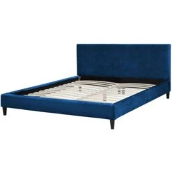 Fodera Per Letto In Velluto Blu Scuro Rimovibile E Lavabile 160 X 200 Cm Fitou -Vendite ATMOSPHERA || None || Maxwell & Williams 16674143 4