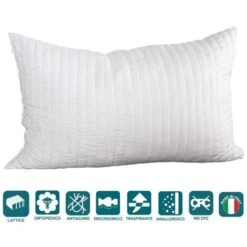 EVERGREENWEB - Cuscino In Lattice 100% Fiocchi Effetto Piuma D'oca Anallergico Traspirante Alti 12 Cm 42x72