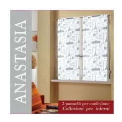 COPPIA TENDINA VETRO ANASTASIA CITTÀ COPPIA (2 TELI) CM. 60X240