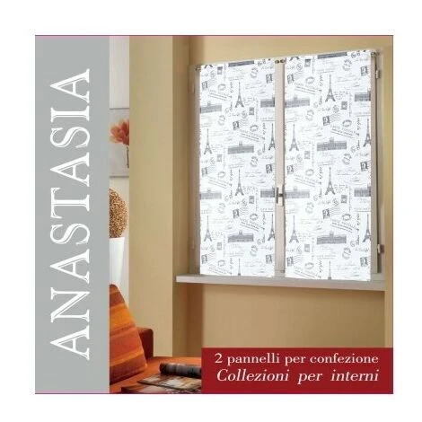 COPPIA TENDINA VETRO ANASTASIA CITTÀ COPPIA (2 TELI) CM. 60X240 3 COPPIA TENDINA VETRO ANASTASIA CITTÀ COPPIA (2 TELI) CM. 60X240