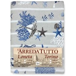 TELO ARREDO Copritutto GRAN FOULARD Copriletto COPRIDIVANO Tessuto DORY MARE MARINO CORALLI Azzurro 1 PIAZZA