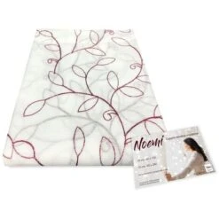 COPPIA TENDINA NOEMI RICAMO MODERNO FOGLIA BORDEAUX COPPIA (2 TELI) CM. 60X150