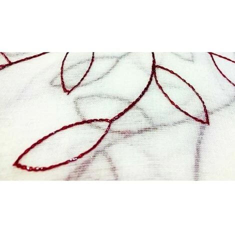 COPPIA TENDINA NOEMI RICAMO MODERNO FOGLIA BORDEAUX COPPIA (2 TELI) CM. 60X150 6 COPPIA TENDINA NOEMI RICAMO MODERNO FOGLIA BORDEAUX COPPIA (2 TELI) CM. 60X150 - immagine 4