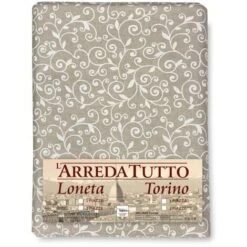 TELO ARREDO COPRITUTTO GRAN FOULARD COPRILETTO COPRIDIVANO TESSUTO DORY ARABESCO BIANCO 1 PIAZZA