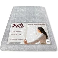 COPPIA TENDINA VETRO FATA BIANCO ORGANZA MILLE FILI COPPIA (2 TELI) CM. 60X150
