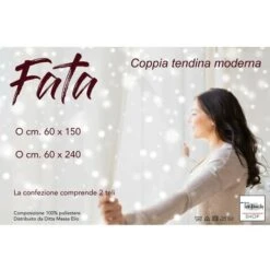 COPPIA TENDINA VETRO FATA GRIGIO ARGENTO ORGANZA MILLE FILI COPPIA (2 TELI) CM. 60X150 -Vendite ATMOSPHERA || None || Maxwell & Williams 20073036 5