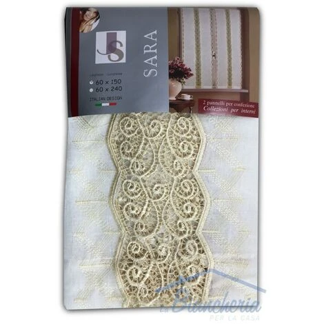 COPPIA TENDINA VETRO SARA MACRAMÈ ECRÙ COPPIA (2 TELI) CM. 60X240 3 COPPIA TENDINA VETRO SARA MACRAMÈ ECRÙ COPPIA (2 TELI) CM. 60X240