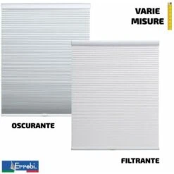 Tenda Plissettata Plisse Plissè Oscurante Filtrante Senza Corda Veneziana Bianca - Dimensioni: 50 X 130 Cm - Tipologia: Oscurante