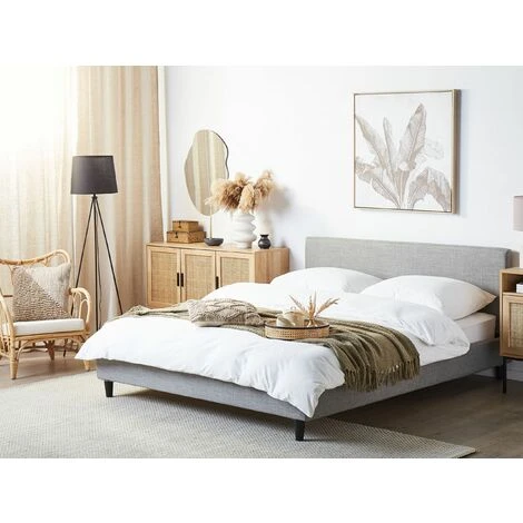 Fodera Per Letto In Tessuto Grigio Chiaro Poliestere Lavabile 180 X 200 Cm Fitou 4 Fodera Per Letto In Tessuto Grigio Chiaro Poliestere Lavabile 180 X 200 Cm Fitou - immagine 2