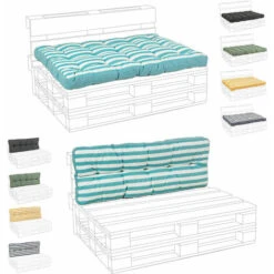 Cuscini Per Pallet Seduta E Schienale Divano Cuscino Imbottito Esterno Bizzotto - Tipo E Colore: Schienale Turchese