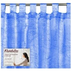 TENDA FIORDALISO In Tinta Unita AZZURRO CM. 140X290 Confezionata