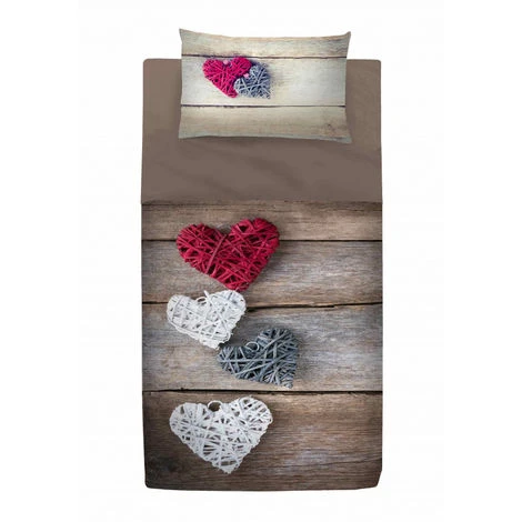 COMPLETO LENZUOLO DIGITALE LENZUOLA COPRILETTO CHARME CUORE VIMINI 1 PIAZZA 4 COMPLETO LENZUOLO DIGITALE LENZUOLA COPRILETTO CHARME CUORE VIMINI 1 PIAZZA - immagine 2