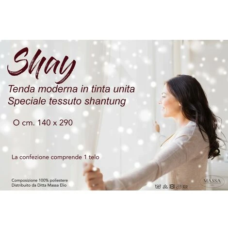 TENDA SHAY In Tinta Unita VERDE Cm. 140X290 CONFEZIONATA 6 TENDA SHAY In Tinta Unita VERDE Cm. 140X290 CONFEZIONATA - immagine 4
