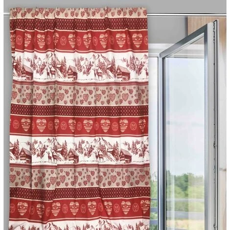 TENDA TIROLESE ROSSA In Stile Montanaro CM. 180X280 MADE IN ITALY 3 TENDA TIROLESE ROSSA In Stile Montanaro CM. 180X280 MADE IN ITALY