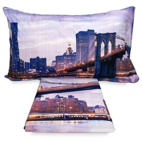 COMPLETO LENZUOLO COPRILETTO Stampa DIGITALE COPRILETTO NEW YORK Con Sacco KEEP MATRIMONIALE 2 Piazze 4 COMPLETO LENZUOLO COPRILETTO Stampa DIGITALE COPRILETTO NEW YORK Con Sacco KEEP MATRIMONIALE 2 Piazze - immagine 2