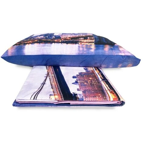 COMPLETO LENZUOLO COPRILETTO Stampa DIGITALE COPRILETTO NEW YORK Con Sacco KEEP MATRIMONIALE 2 Piazze 5 COMPLETO LENZUOLO COPRILETTO Stampa DIGITALE COPRILETTO NEW YORK Con Sacco KEEP MATRIMONIALE 2 Piazze - immagine 3