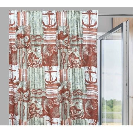 TENDA INGRID In Stile Marino CORALLO ROSSO Cm. 175x290 MADE IN ITALY 3 TENDA INGRID In Stile Marino CORALLO ROSSO Cm. 175x290 MADE IN ITALY