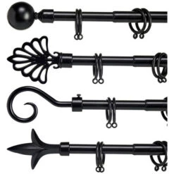 Bastone Per Tende Nero (5 X 180,5 X 5 Cm)