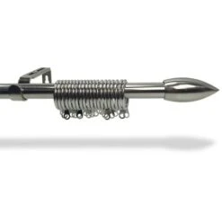 BASTONE IN ACCIAIO Per TENDA Regolabile DIAMETRO 19 MM. Completo DI ANELLI Mod. Oliva Cm. 120-210