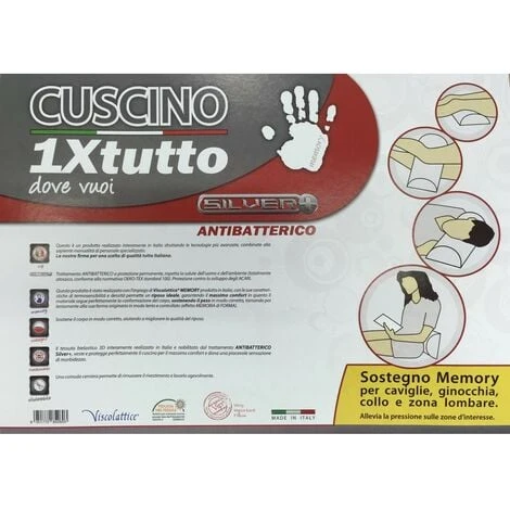 CUSCINO SOSTEGNO MEMORY SCHIENA COLLO CAVIGLIE GINOCCHIA 6 CUSCINO SOSTEGNO MEMORY SCHIENA COLLO CAVIGLIE GINOCCHIA - immagine 4