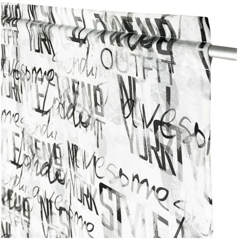 TENDINA Vetro MODERNA Larga 45 O 60 O 80 SCRITTE Misto Lino Made In Italy 1 Telo Cm. 45x150 5 TENDINA Vetro MODERNA Larga 45 O 60 O 80 SCRITTE Misto Lino Made In Italy 1 Telo Cm. 45x150 - immagine 3