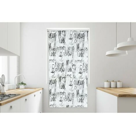 TENDINA Vetro MODERNA Larga 45 O 60 O 80 SCRITTE Misto Lino Made In Italy 1 Telo Cm. 45x150 6 TENDINA Vetro MODERNA Larga 45 O 60 O 80 SCRITTE Misto Lino Made In Italy 1 Telo Cm. 45x150 - immagine 4