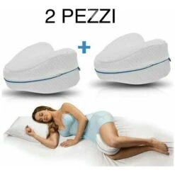 2x LEG PILLOW CUSCINO PER DORMIRE GAMBE SCHIENA MEMORY FOAM SUPPORTO ORTOPPEDICO