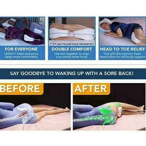 2x LEG PILLOW CUSCINO PER DORMIRE GAMBE SCHIENA MEMORY FOAM SUPPORTO ORTOPPEDICO 4 2x LEG PILLOW CUSCINO PER DORMIRE GAMBE SCHIENA MEMORY FOAM SUPPORTO ORTOPPEDICO - immagine 2