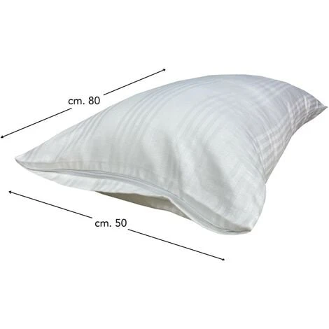 COPPIA FEDERA Copri Guanciale In Puro COTONE Fasciato CON CERNIERA ZIP 4 COPPIA FEDERA Copri Guanciale In Puro COTONE Fasciato CON CERNIERA ZIP - immagine 2