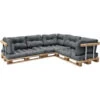 [en.casa] Cuscini Per Paletta Euro-sofá Tavolozze - 11 Pezzi - Cuscino Seduta + Cuscino Schienale [grigio Chiaro] Divano Paletta Euro-sofá In/Outdoor