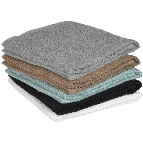 Asciugamano Ospite 100% Cotone Colore Nero 40x60 Cm 7 Asciugamano Ospite 100% Cotone Colore Nero 40x60 Cm - immagine 5