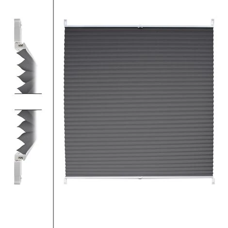 ECD Germany Tenda Plissettata 70 X 150 Cm - Grigio Scuro Klemmfix EasyFix Tende Senza Foratura Protezione Dal Sole E Della Privacy Per Finestre E Porte - Incl. Materiale Di Montaggio Tenda Veneziana 4 ECD Germany Tenda Plissettata 70 X 150 Cm - Grigio Scuro Klemmfix EasyFix Tende Senza Foratura Protezione Dal Sole E Della Privacy Per Finestre E Porte - Incl. Materiale Di Montaggio Tenda Veneziana - immagine 2
