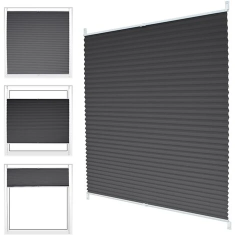 ECD Germany Tenda Plissettata 70 X 150 Cm - Grigio Scuro Klemmfix EasyFix Tende Senza Foratura Protezione Dal Sole E Della Privacy Per Finestre E Porte - Incl. Materiale Di Montaggio Tenda Veneziana 6 ECD Germany Tenda Plissettata 70 X 150 Cm - Grigio Scuro Klemmfix EasyFix Tende Senza Foratura Protezione Dal Sole E Della Privacy Per Finestre E Porte - Incl. Materiale Di Montaggio Tenda Veneziana - immagine 4