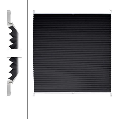 ECD Germany Tenda Plissettata 100 X 200 Cm - Nero Klemmfix EasyFix Tende Senza Foratura Protezione Dal Sole E Della Privacy Per Finestre E Porte - Incl. Materiale Di Montaggio Tenda Veneziana 4 ECD Germany Tenda Plissettata 100 X 200 Cm - Nero Klemmfix EasyFix Tende Senza Foratura Protezione Dal Sole E Della Privacy Per Finestre E Porte - Incl. Materiale Di Montaggio Tenda Veneziana - immagine 2