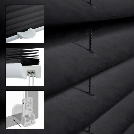 ECD Germany Tenda Plissettata 100 X 200 Cm - Nero Klemmfix EasyFix Tende Senza Foratura Protezione Dal Sole E Della Privacy Per Finestre E Porte - Incl. Materiale Di Montaggio Tenda Veneziana 5 ECD Germany Tenda Plissettata 100 X 200 Cm - Nero Klemmfix EasyFix Tende Senza Foratura Protezione Dal Sole E Della Privacy Per Finestre E Porte - Incl. Materiale Di Montaggio Tenda Veneziana - immagine 3