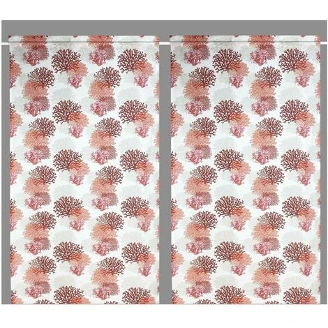 TENDINA Vetro MODERNA Larga 45 O 60 O 80 CORALLI ROSSO Misto Lino Made In Italy 1 Telo Cm. 45x150 3 TENDINA Vetro MODERNA Larga 45 O 60 O 80 CORALLI ROSSO Misto Lino Made In Italy 1 Telo Cm. 45x150