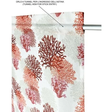 TENDINA Vetro MODERNA Larga 45 O 60 O 80 CORALLI ROSSO Misto Lino Made In Italy 1 Telo Cm. 45x150 5 TENDINA Vetro MODERNA Larga 45 O 60 O 80 CORALLI ROSSO Misto Lino Made In Italy 1 Telo Cm. 45x150 - immagine 3