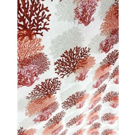 TENDINA Vetro MODERNA Larga 45 O 60 O 80 CORALLI ROSSO Misto Lino Made In Italy 1 Telo Cm. 45x150 6 TENDINA Vetro MODERNA Larga 45 O 60 O 80 CORALLI ROSSO Misto Lino Made In Italy 1 Telo Cm. 45x150 - immagine 4