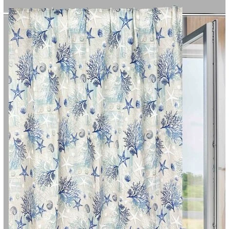 TENDA Loneta Mare MARINO Coralli BLU Cm. 150x280 MADE IN ITALY 3 TENDA Loneta Mare MARINO Coralli BLU Cm. 150x280 MADE IN ITALY