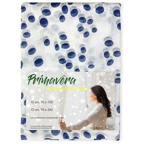 Coppia TENDINA Vetro PRIMAVERA BLU COPPIA (2 TELI) CM. 70X150 3 Coppia TENDINA Vetro PRIMAVERA BLU COPPIA (2 TELI) CM. 70X150