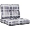 Cuscini Per Pallet 2 Pz Grigi A Quadri In Tessuto VidaXL
