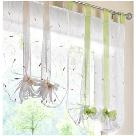 Tenda Alla Romana Con Nastro Da Ricamo Tende Alla Romana Tenda In Voile Con Fibbie Trasparenti (LxH 60x140cm, Sabbia) 5 Tenda Alla Romana Con Nastro Da Ricamo Tende Alla Romana Tenda In Voile Con Fibbie Trasparenti (LxH 60x140cm, Sabbia) - immagine 3