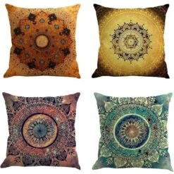 4 Pezzi Federa 45x45 Cm, Federa In Cotone E Lino Set Fodera Per Cuscino Fodera Per Cuscino Decorativo Federa Per Divano Camera Da Letto Decorazione Della Casa