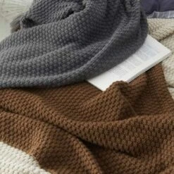 Coperta A Maglia Coperta Alla Moda Fatta A Mano In Stile Nordico Per Coperte Morbide Per Copriletto Copridivano Copriletto, Beige-110X240CM -Vendite ATMOSPHERA || None || Maxwell & Williams 33852817 3